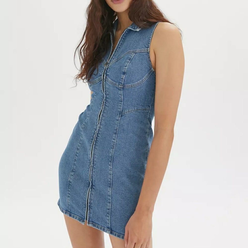 Denim Sleeveless Mini Dress